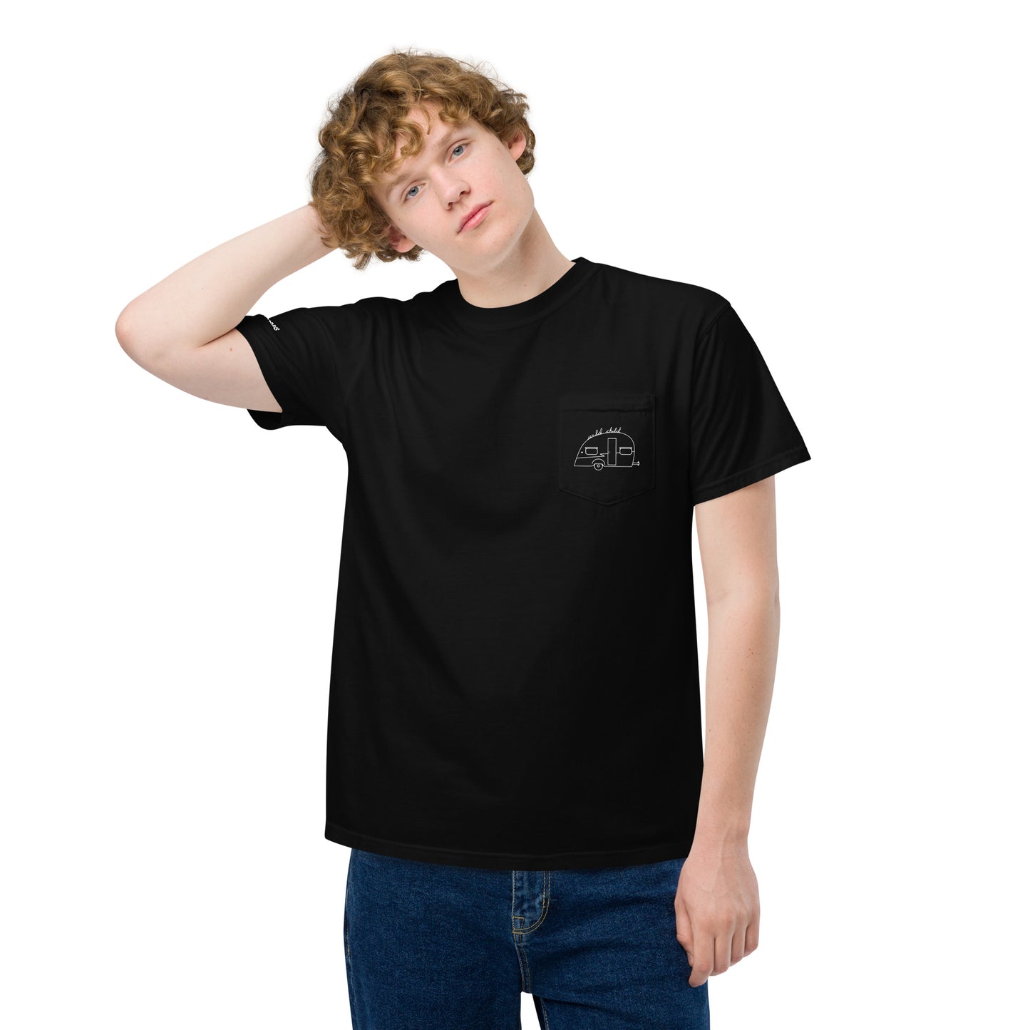 Wild Child Tear Drop Trailer Pocket Tee